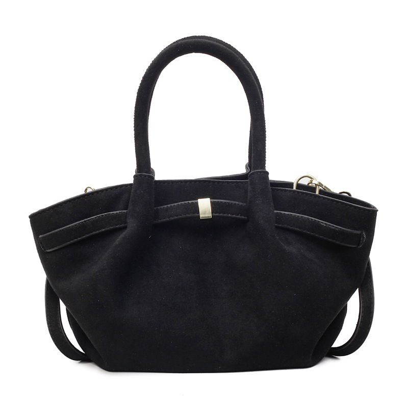 2025 new Dumpling Bag Suede Leather Tote Bag Niche Design Single Shoulder Underarm Bag Commuter Genuine Leather Crossbody Bag