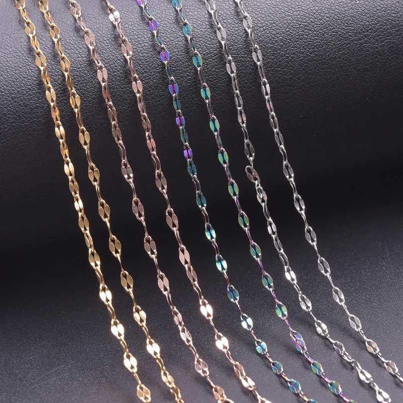 10pcs/Lot Lips Chains Rose Gold/Rainbow/Silver/Gold Color 405cm Stainless Steel Chain Necklaces For Women Girl DIY AccessoriesXJ251104