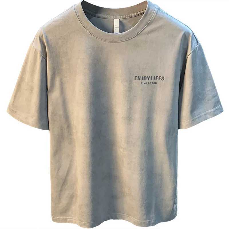 2025 new summer thin short sleeved T-shirt mens retro fashion casual trend brand round neck loose top W250403