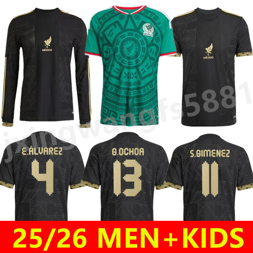 Mexico Gold Cup 2025 football shirt 2026 home CHICHARIT S.GIMENEZ Mexiko E.ALVAREZ H.LOZANO CHICHARIT fans Player MEXICAN Kids kit Soccer Jerseys