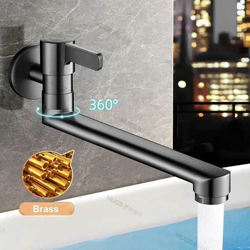 Wall-mounted Faucet Mop Pool Tap Single Hole Faucet Brass 360 Spin Single Cold Faucet Kitchen Sink Faucet Y251104