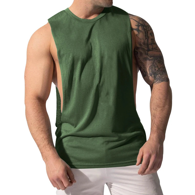 Summer MENS Sports Vest Crew Neck Sleeveless Muscle Men Fitness Casual Solid Color Vest Fashion MENS Base Shirt Men Wear 250402