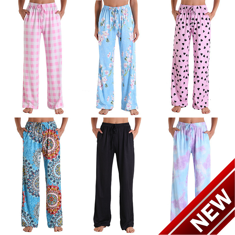 Womens home leisure sports pocket womens elastic pants