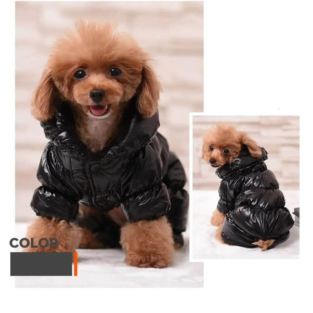Dog Cat Pet Clothing Faux Leather Thicken Warm Down Jacket Waterproof Clothes for Small Medium Dogs Puppy Coat 251103 - view 3