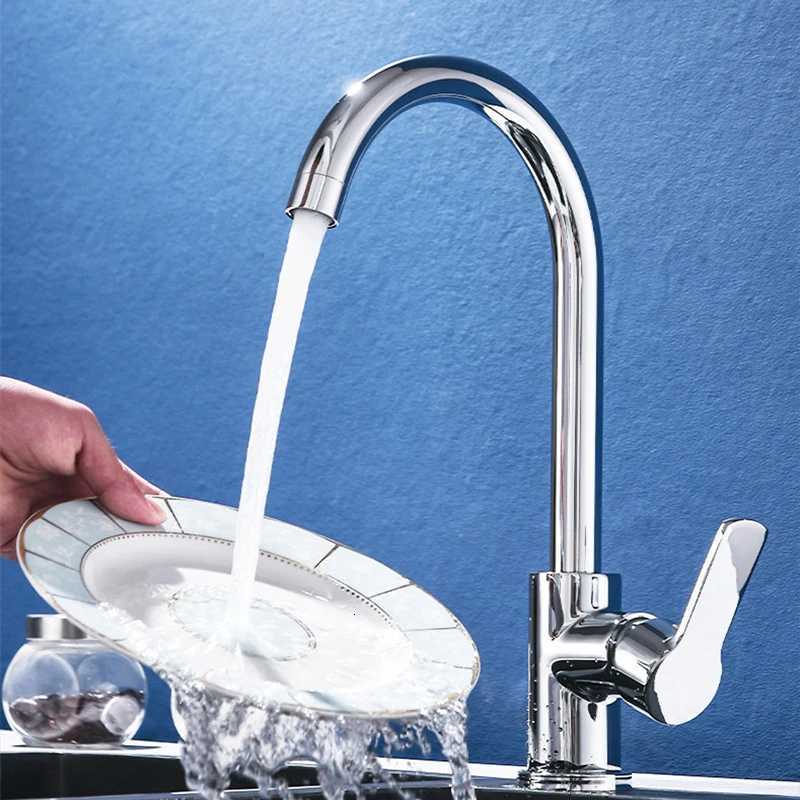 Chre Stainless Steel Single Handle Hot And Cold Mixer Water Tap Kitchen Faucet Sink Faucet Deck Mounted Bathro Faucet Y251104