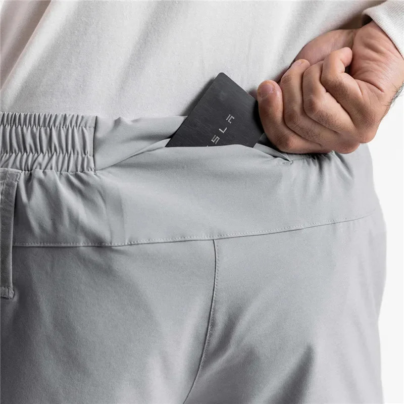 Summer gym jogging shorts mens sports fitness fast drying multi pocket running woven casual 250403e