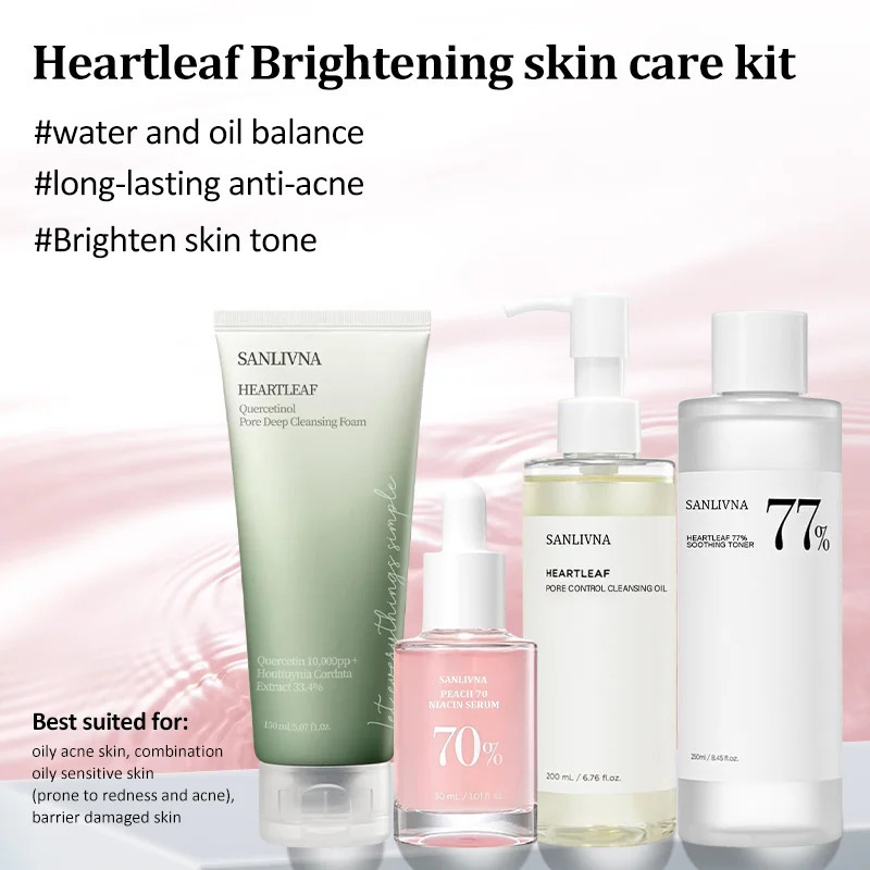 Sanlivna Korean Skincare Heartleaf 4Piece Set Oil Balance with Soothing Complex 251030