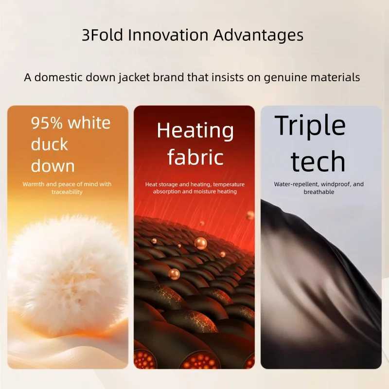 Women Thick Warm Long Down Jacket White Duck Down Loose Outerwear Winter Outdoor Puffer Coat Casual for Cold Weather Streetwear J251104