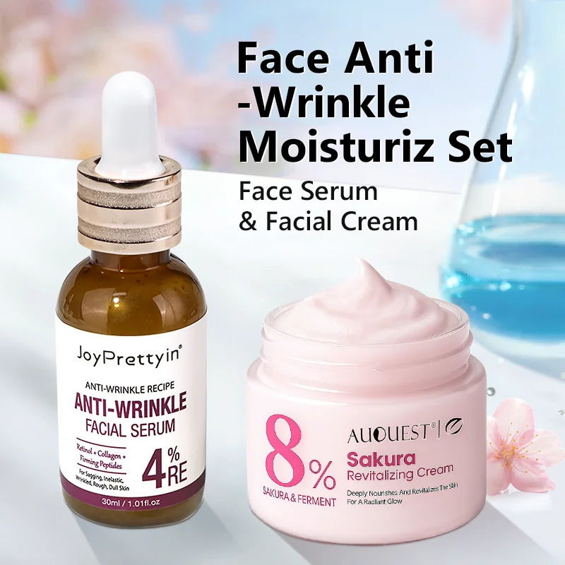 Face Skincare Set Retinol Serum Sakura Cream Fine Line r Aging Nourishing Facial Resurfacing Skin Care 251030
