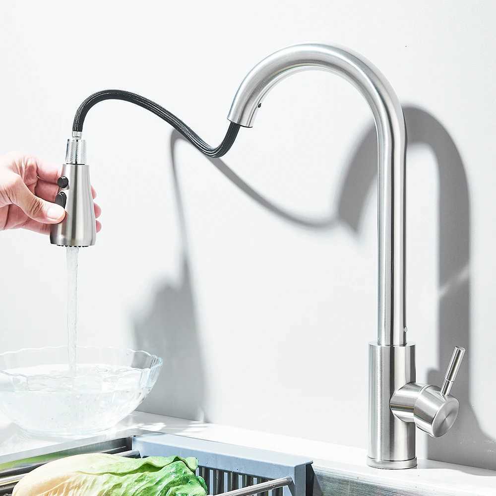 Kitchen Faucet Bed Nickel Hot and Cold Water Faucet Kitchen Sink Faucet Pl-out Sprayer For Kitchen Sink Faucet Y251104