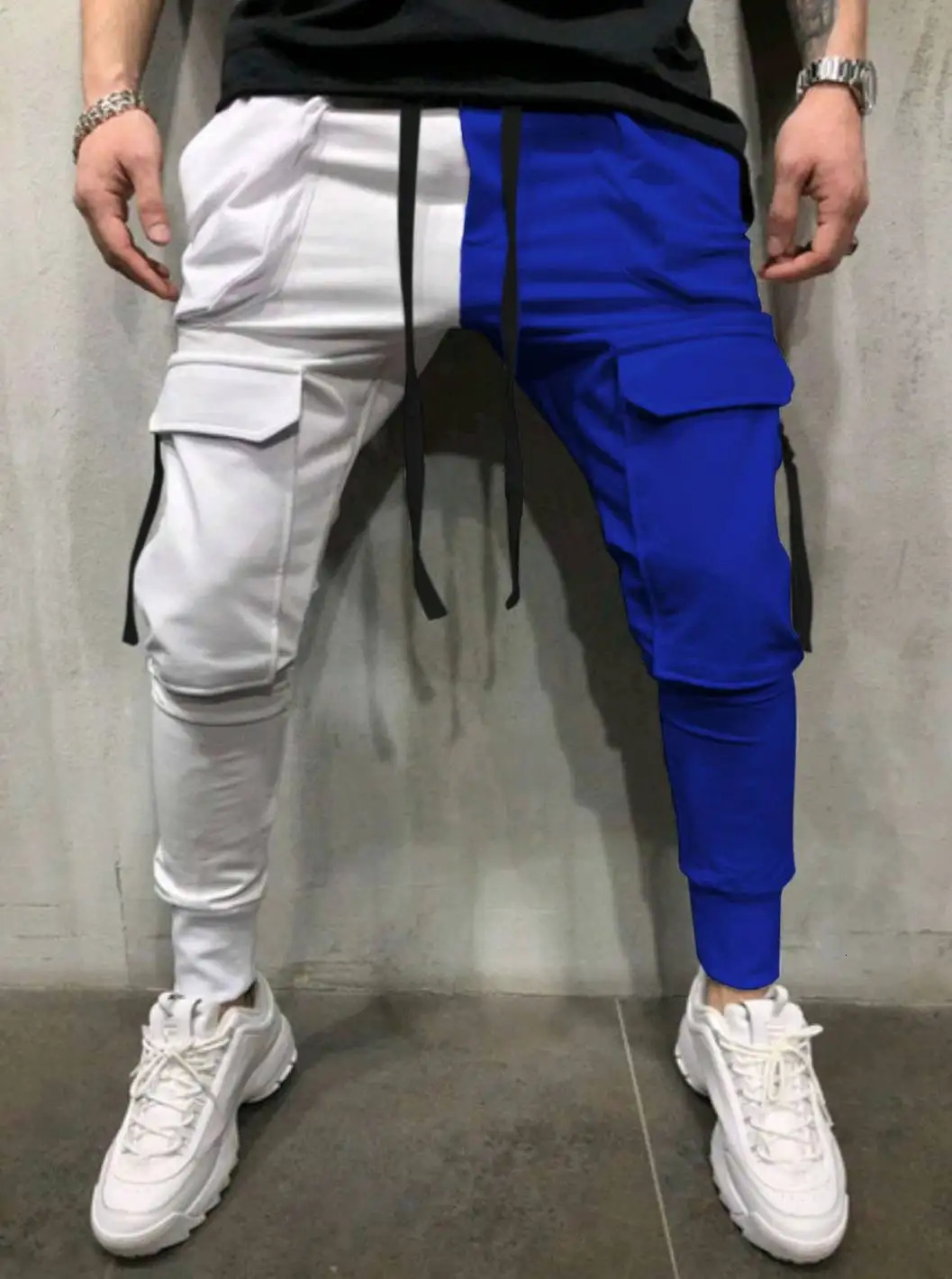 Spring and summer trend mens casual sports pants color matching fitness yinyang hiphop street commodity 250403e