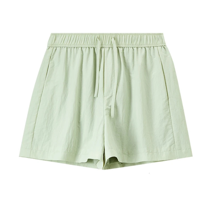 SENTUBILA solid color womens shorts for spring and summer 2025 casual brushed waist straight through clothing 151K87925 250401