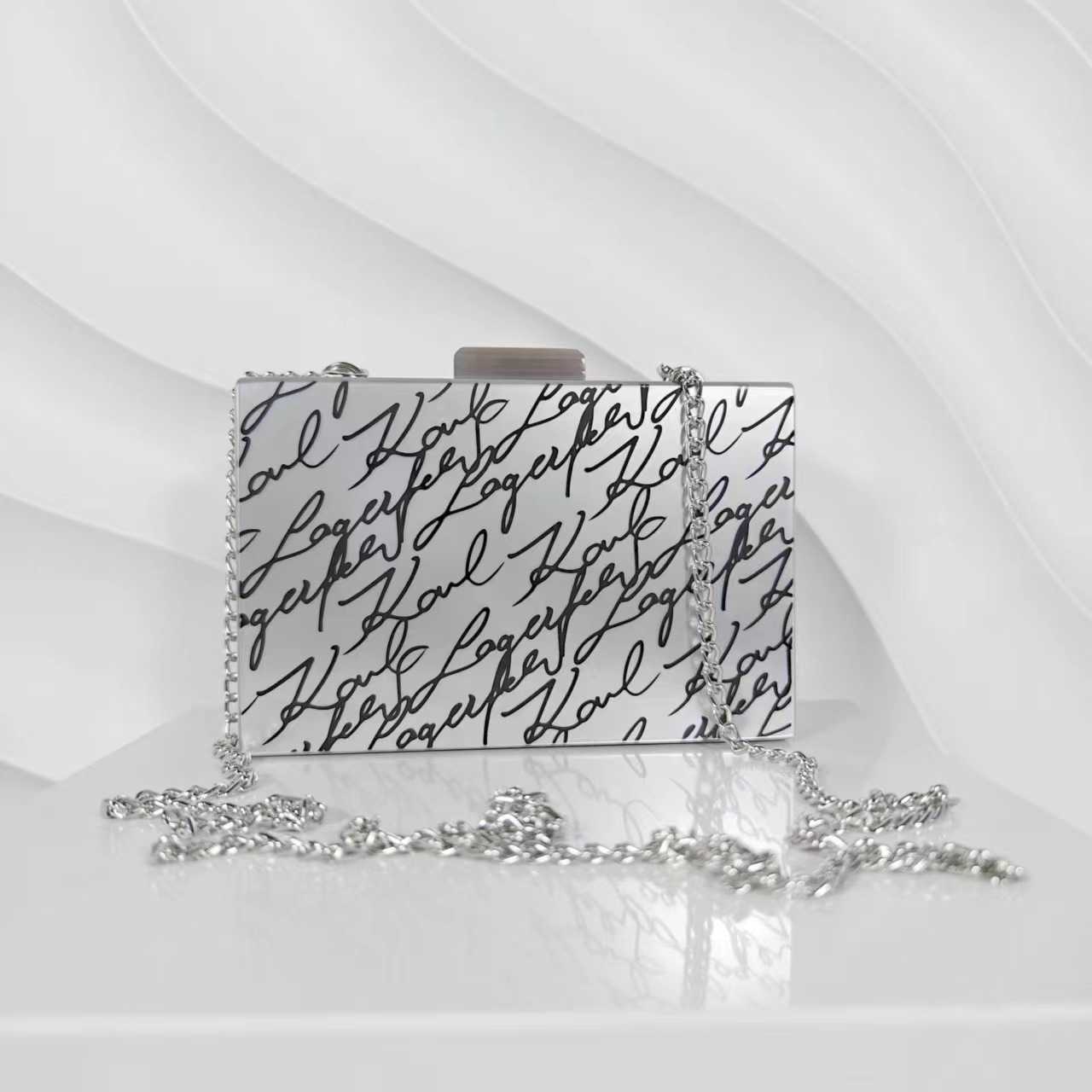 Womens New Acrylic Dinner Bag Single Shoulder Oblique Cross Wedding Banquet Handheld Bag Chain Bag