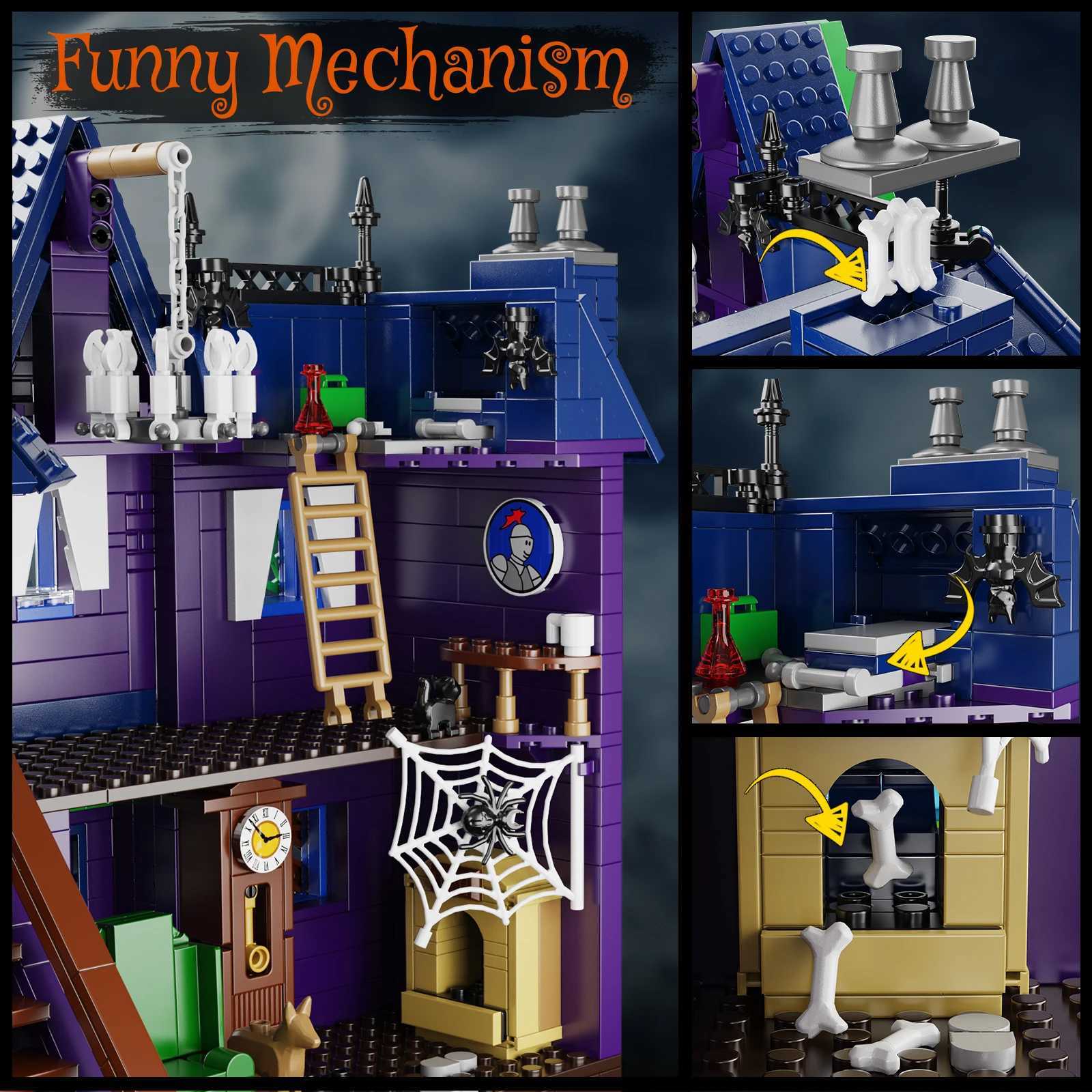 Haunted House Mystery Mansion Building Blocks Set Scoo Movie Horror Palace Scary House Model Bricks Toy Halloween Gift for Kids C260602