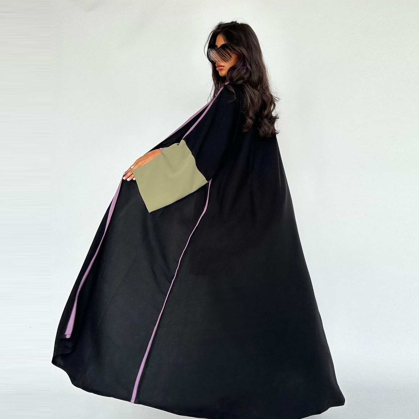 Cardigan Summer Dubai Elegant Long Skirt Fashion Splicing Big Sleeves Abaya Abaya Maxi Dresses Islamic Clothing