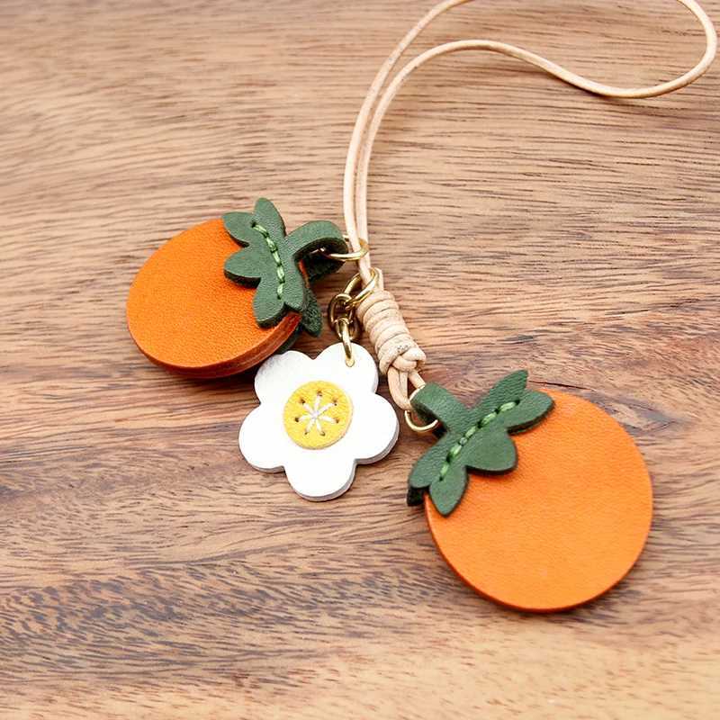 handmade leather persimmon bag pendant hanging ornament cute accessory ornament keychain exquisite decoration gift C251104