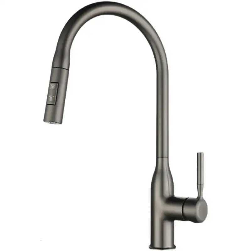 Pl Out Spout Kitchen Sink Faucet Spring Faucets 360 Rotation Mixer Tap Hot Cold Water with Pl Down Tap Sprayer with Hose Y251104
