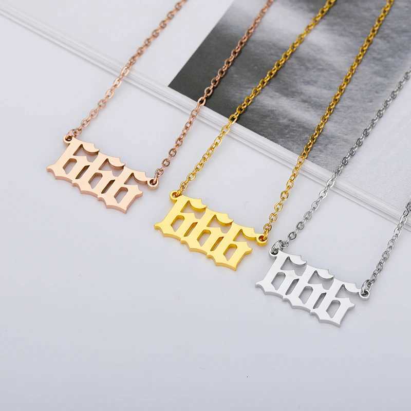 Stainless Steel Angel Number Necklaces For Women Men Gold Color 111 222 333 444 555 666 777 888 999 Necklace Pendant JewelryXJ251104
