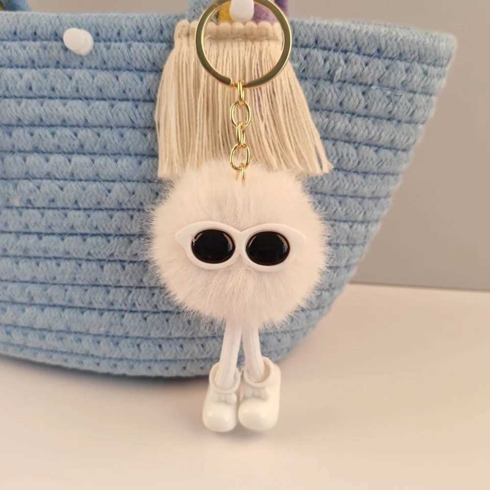 Hot Sale Creative Plush Keychain Cute Long Legs Bag Pendant Coal Ball Plush Couples Keyring Gift C251104