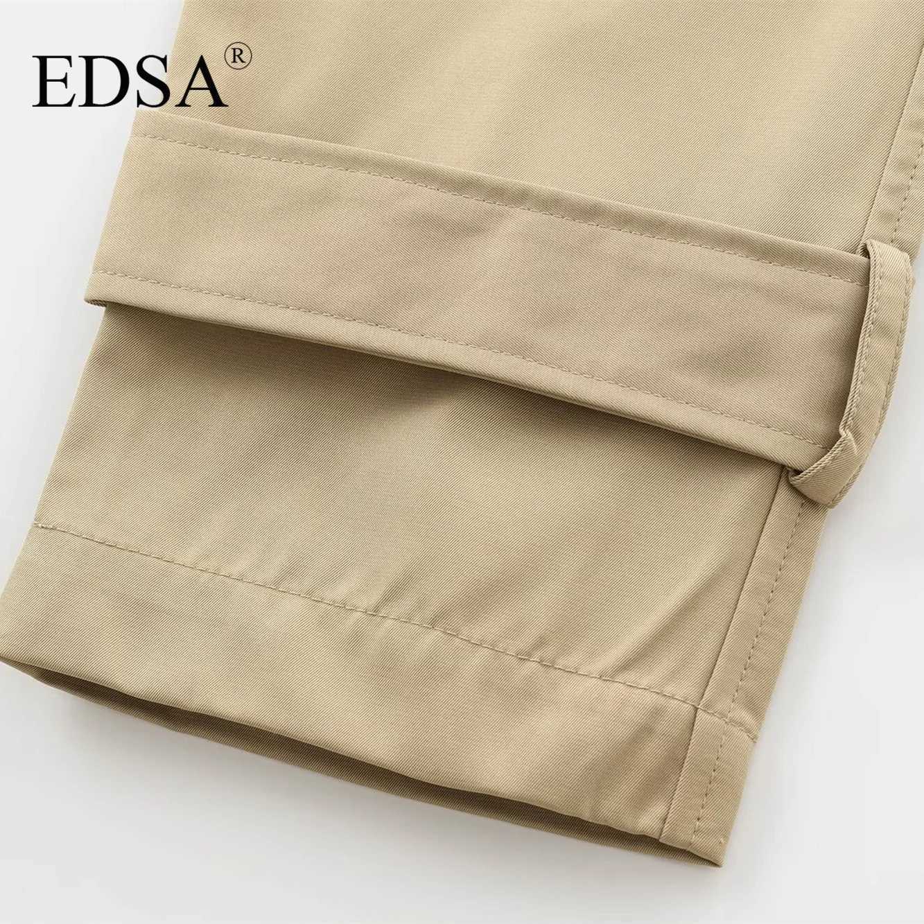 EDSA Women Cropped Trench Coat Long Sleeve Spring Jackets for Women Elegant Ladies Jacket In Outerwear J251103