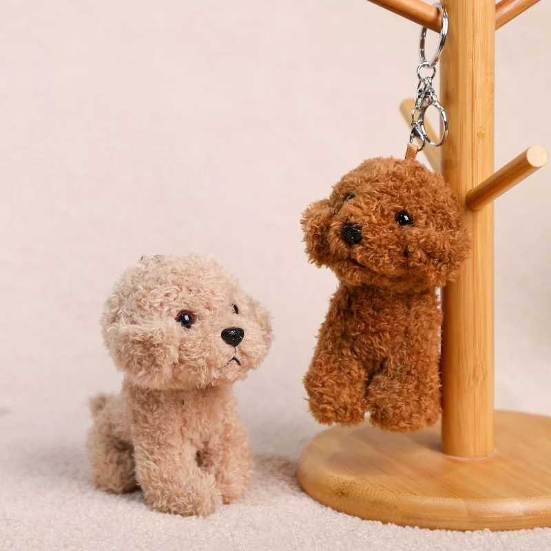 12CM Cartoon Teddy Plush Keychain Plushie Animal Dog Pendant Lovely Backpack Key Ring Kawaii Puppy Doll Car Decor Christmas Gift X251104