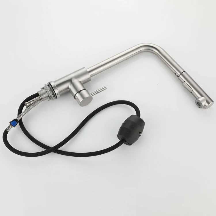 7 Word Touch on Kitchen Sink Faucets Stainless Steel Hot Cold Pl Out Kitchen Mixer Tap Bed Nickel Touch Kitchen Faucet Y251104