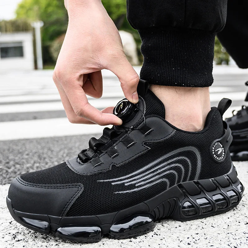 Unisex Rotating Button Safety Shoes Men For Work Sneakers Shoes PunctureProof Protective Women Shoes Steel Toe Work Boots 251030