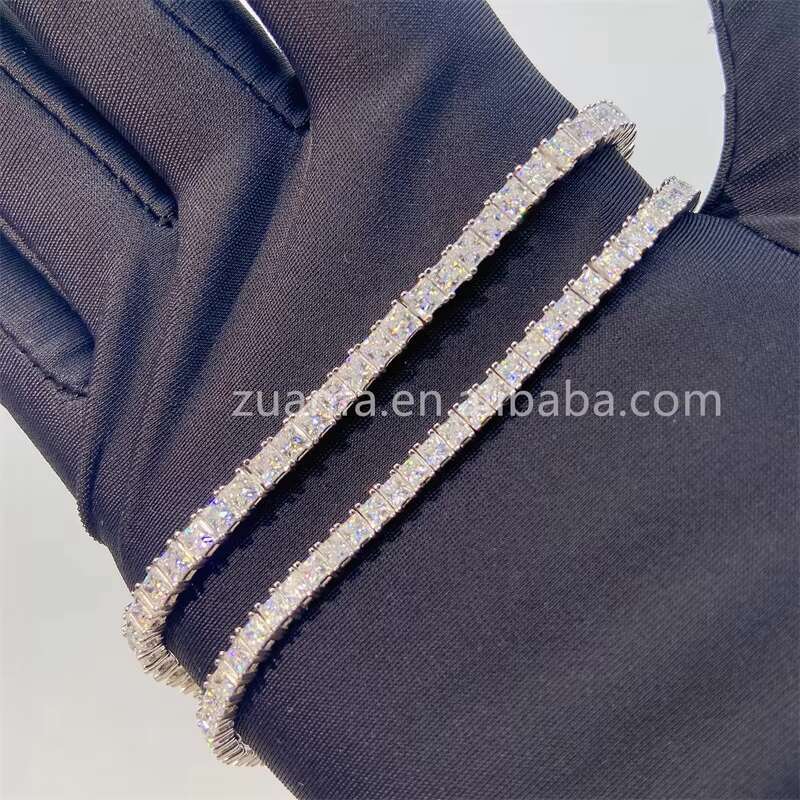 New Arrivals Instock Hip Hop Iced Out Jewelry S925 2.5mm 3mm VVS1 Moissanite Diamond Bracelets
