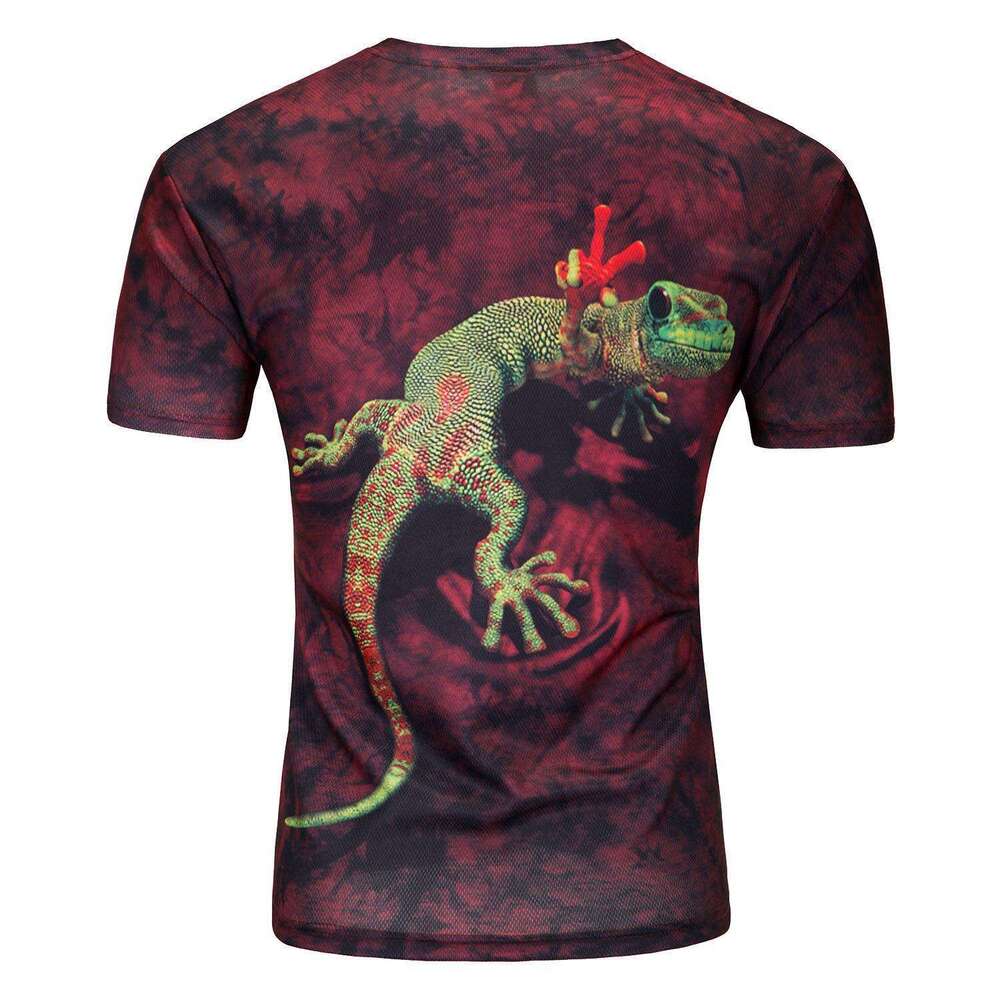 3D water droplet printed round neck mesh short sleeved T-shirt manufacturer wholesale 2025 new casual versatile fashion clothing