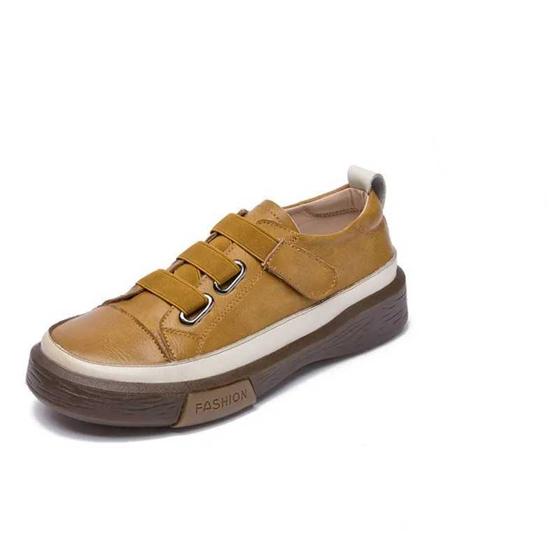 AIYUQI Womens Sports Shoes Spring Shoes 2024 New Leather Casual Womens Shoes Large 42 43 Fashion Flat Girls Student Shoes Z250403