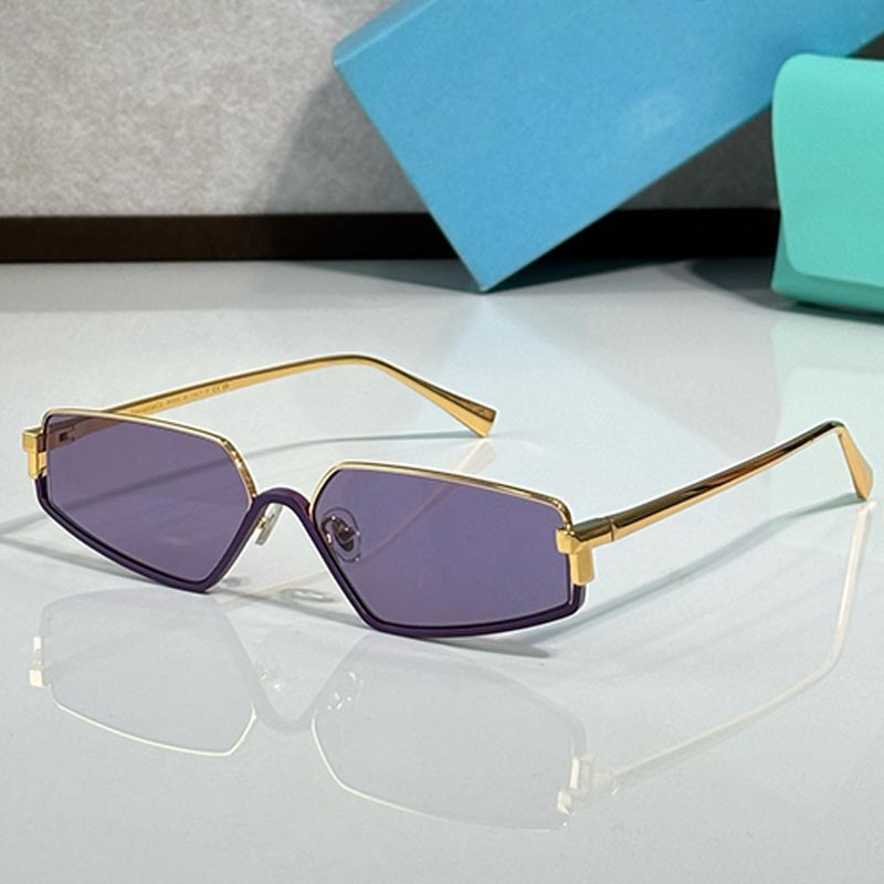 Sexy Womens Metal Sunglasses TF3113 Brand New Designer Metal Cat Eye Sunglasses UV400 Purple Lens Metal Thin Frame Fashion Hot Girl Glasses sunglasses for women