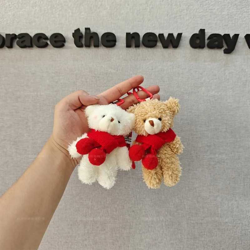 Plush Bear Keychains Christmas Decoration 2025 Party Favors Birthday Party Gifts Backpack Hanging Ornament Keychain Pendant GiftW251103