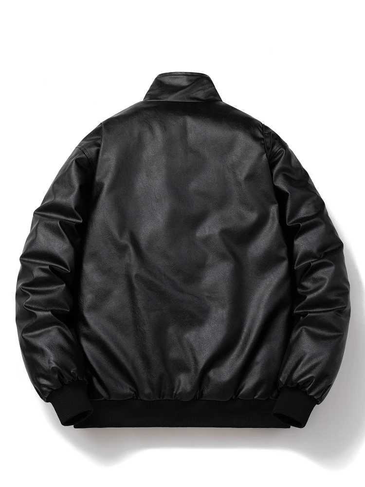 Man Leather Jacket Winter Vintage Motorcycle PU Leather Coat Warm Casual Baggy Motor Jacket Original Streetwear High Quality J251103