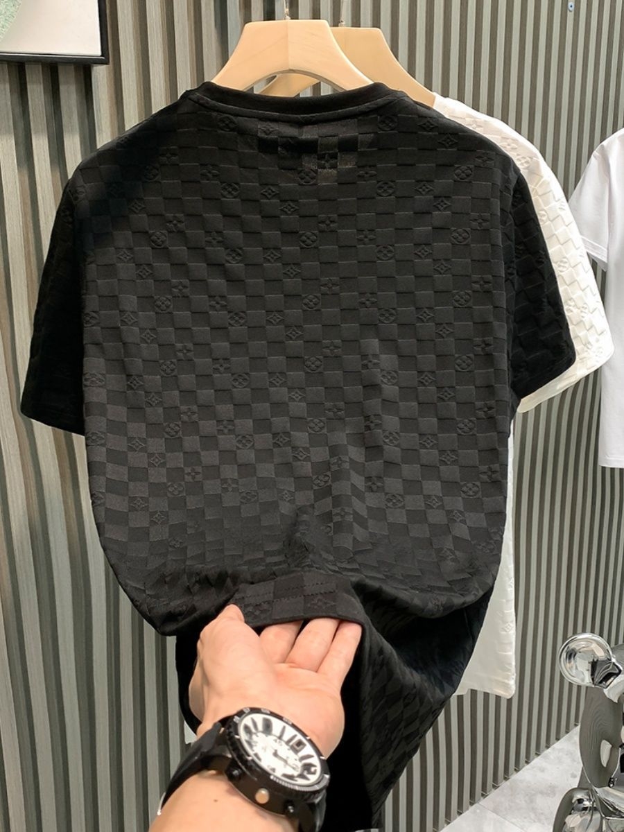 Summer 2025 new trend design sense short sleeve T-shirt Free shipping men's half sleeve hot selling men's T-shirt black and white