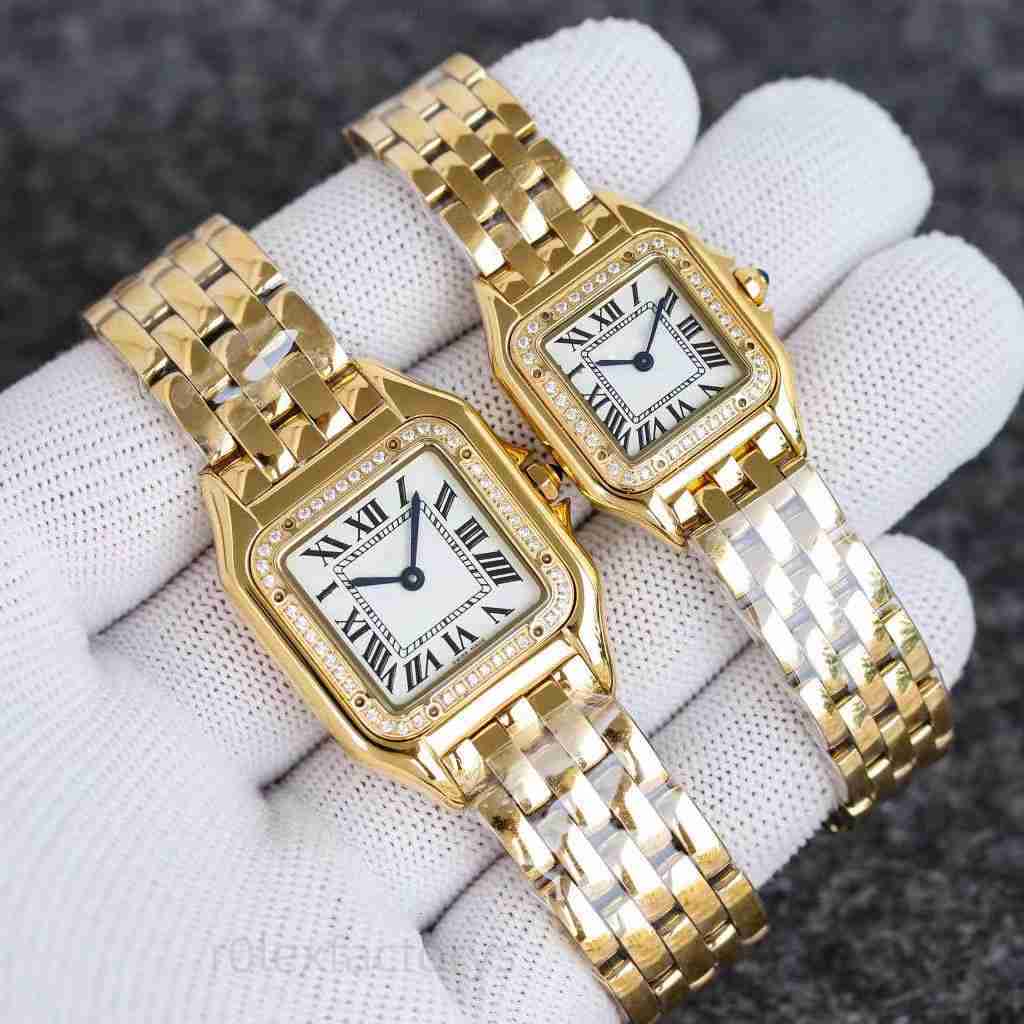 fashion womens watch couple watches high quality panthere 27mm square lady watch gift Classic Waterproof Sports montre luxe Gold Silver color Never fade 27
