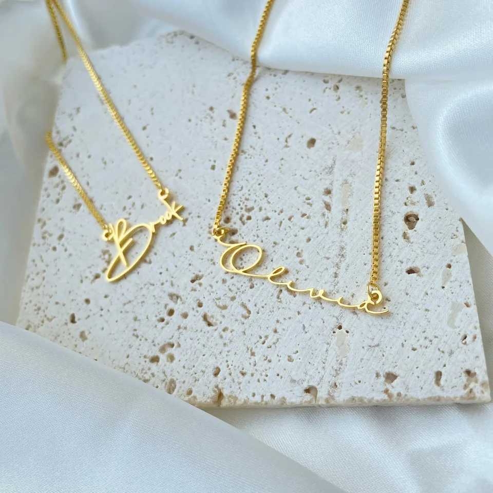 Personalised Gold Name Necklace with Box Chain Custom Name Necklace Handmade Jewelry Personalised Birthday Gift for Her MomXJ251104