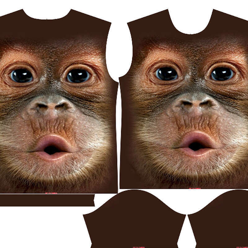 Men's T-shirt 3D digital printed short sleeved gorilla 2025 new style chic and elegant clothing
