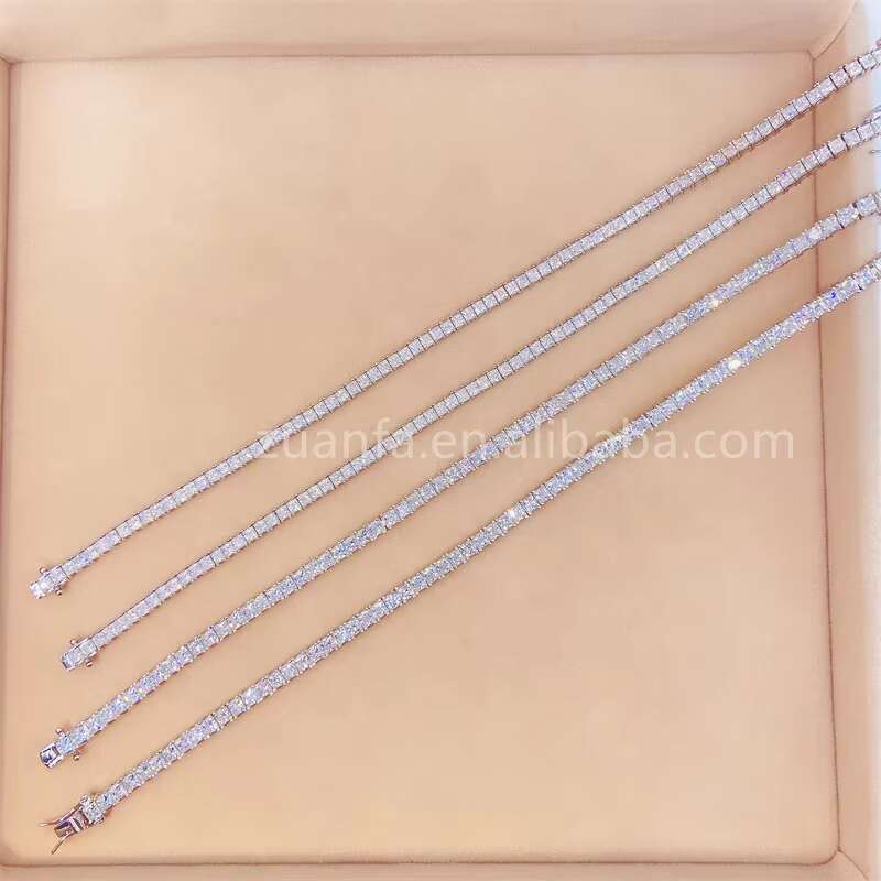 New Arrivals Instock Hip Hop Iced Out Jewelry S925 2.5mm 3mm VVS1 Moissanite Diamond Bracelets