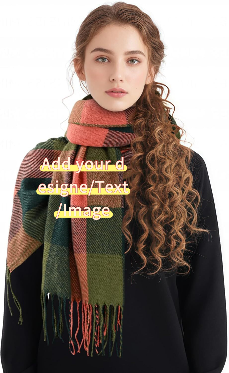 Custom Scarf for Women Women's Fall Winter Scarfs Cashmere Feel Blanket Scarf Classical Scottish Checked Long Shawl Wraps Christmas gifts