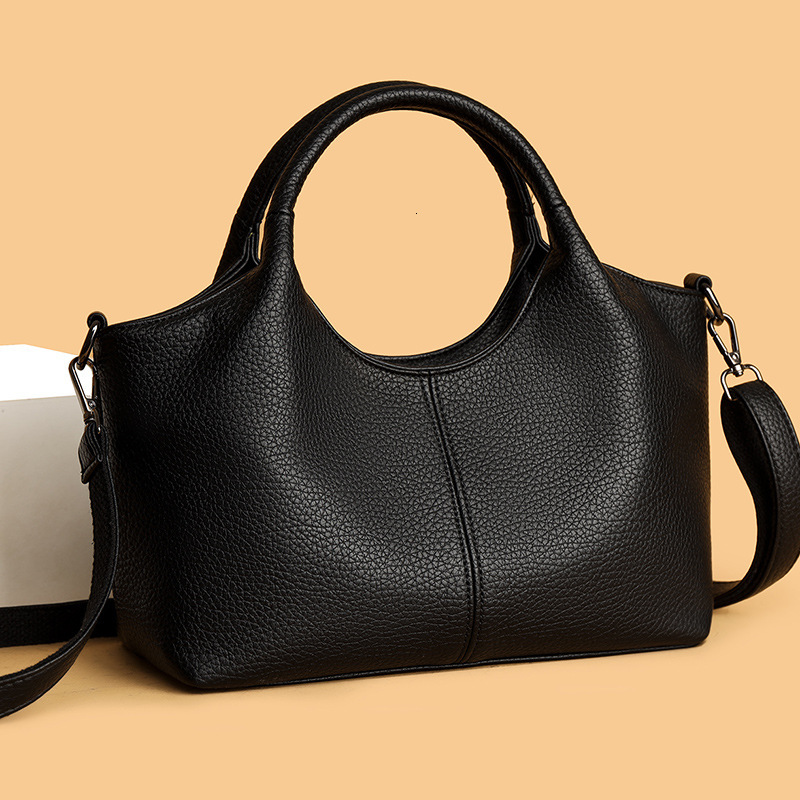 Cross-Border Foreign Trade Textured Soft Leather Women's Handbag 2025 New Lightweight Commuter Large Capacity Single Shoulder Crossbody Bag Trend