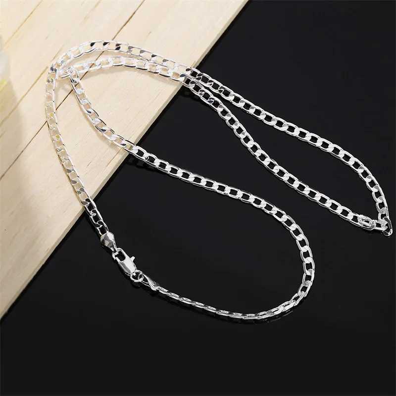 Mens 925 Sterling Silver Necklace 2/4/6/8/10/12MM 40-75cm Face Chain Necklace Lobster Clasp Men And Women Engagement JewelryXJ251104