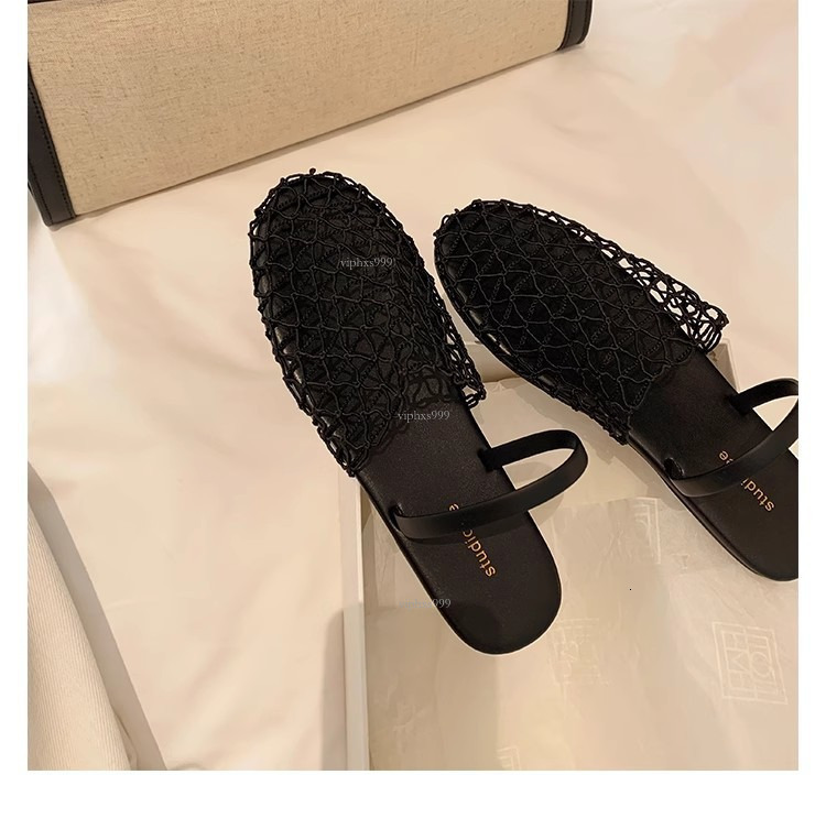 New Designer Sandals With Free Shipping Sheepskin Version Baotou Back Strap Fishing Net Flat Sole Sandals Roman Shoes Summer Out Comfortable Beach Hal