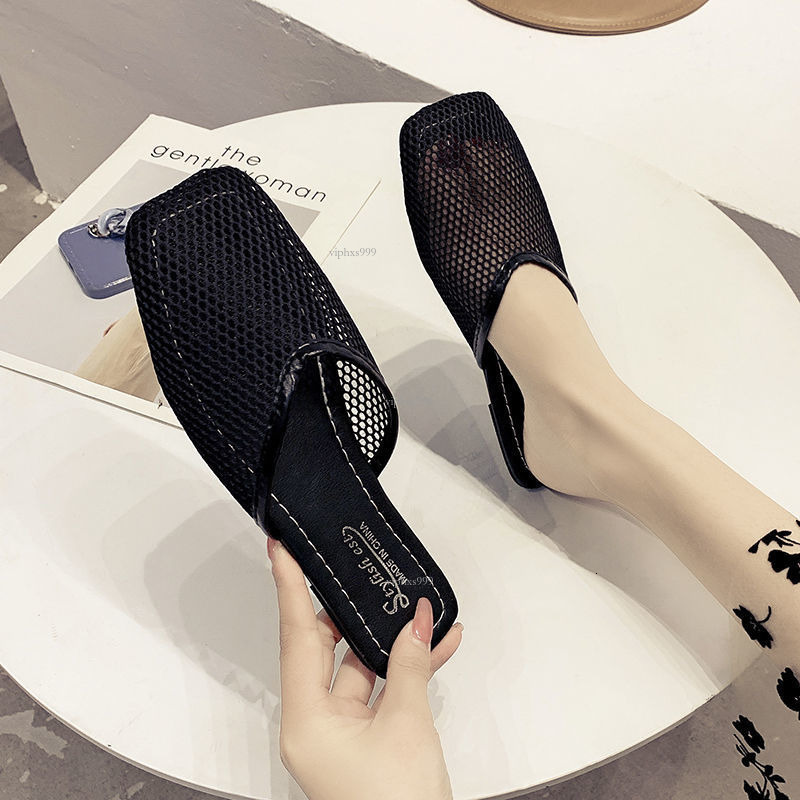 New Designer Sandals With Free Shipping Baotou Slippers Women In Summer Flat Bottomed Fashion Korean Version Simple Non Slip Lazy Cool Slippers Hollow