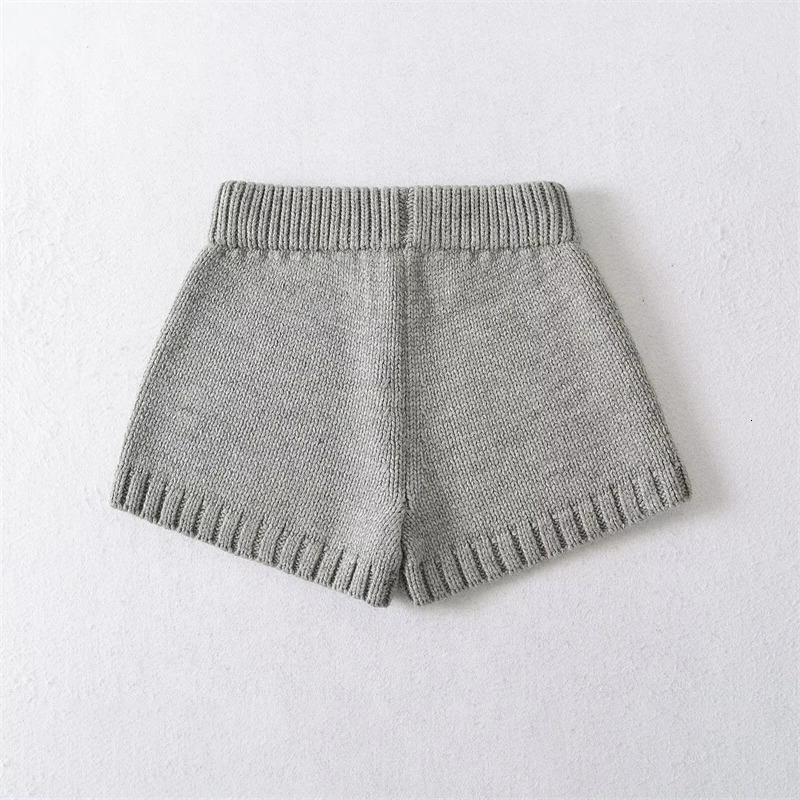KEYANKETIAN 2025 Womens Solid Color Knitted Shorts Street Style Sweet Ultra Thin Coat Casual Wool Straight Pants 250401