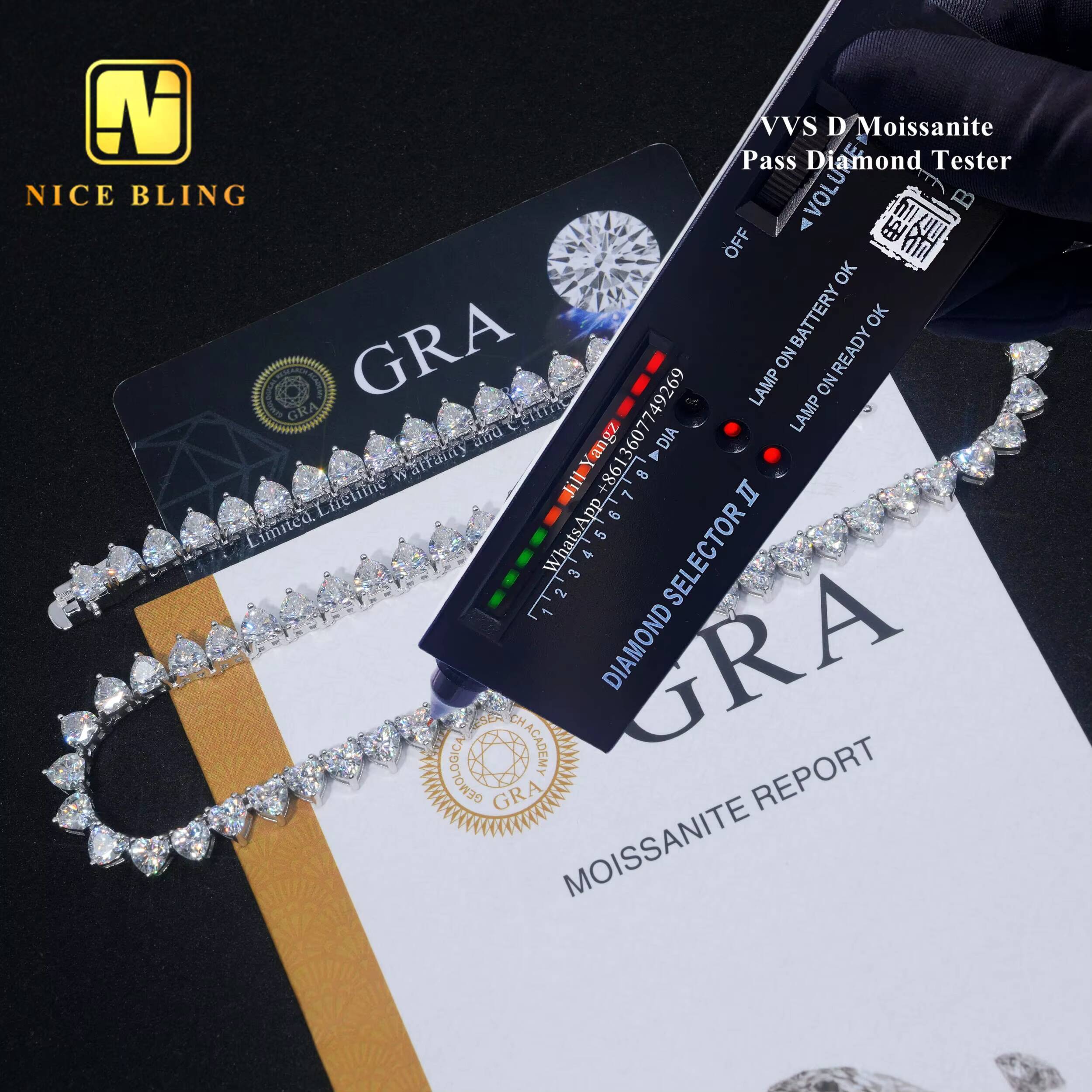 New Model Fancy Shape Tennis Chain Collection Heart Pear Graduated 925 Silver Moissanite Tennis Necklace for Women Girlfriend