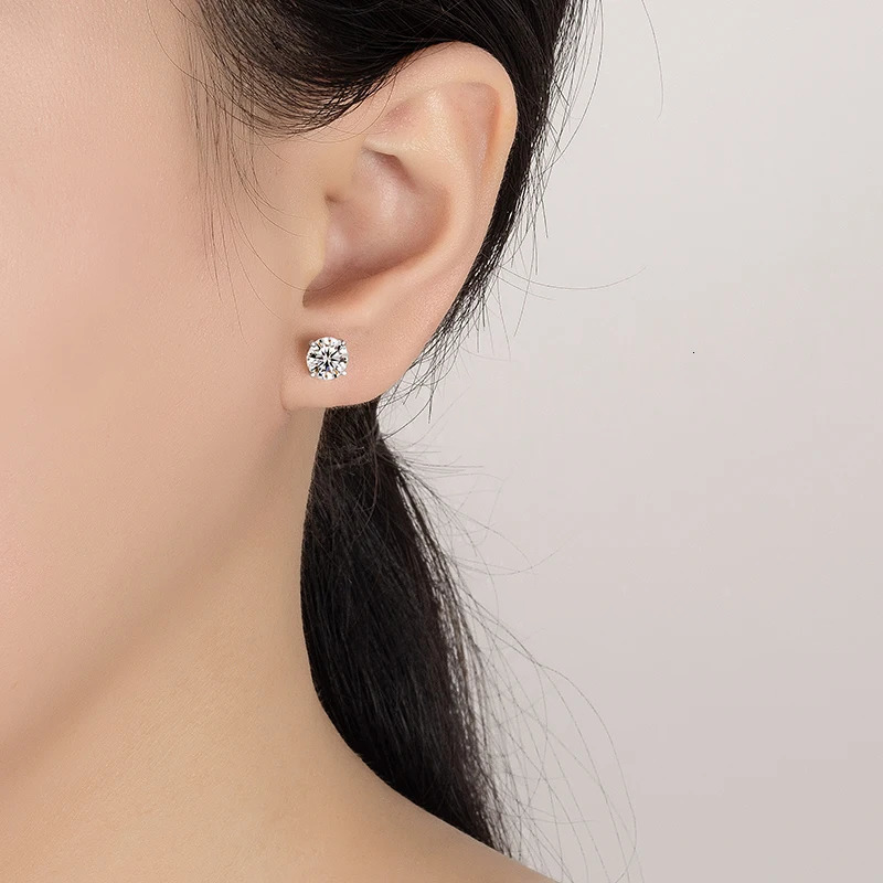 PERFANY 022CT Womens Earrings S925 Pure Silver Four Claw Laboratory Diamond Wedding Jewelry Party Gifts 250326