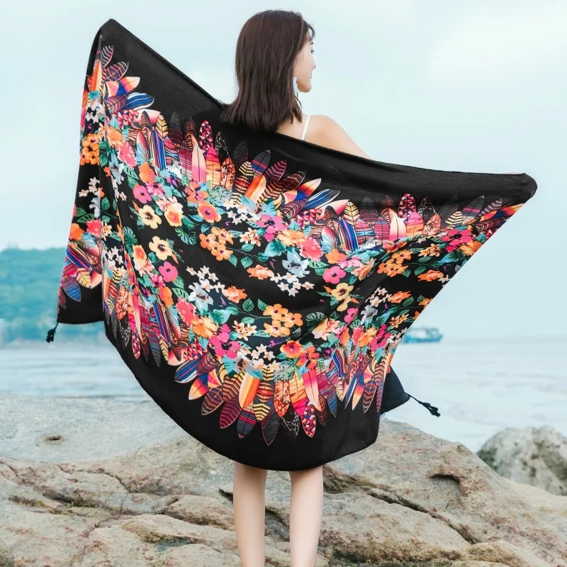 20 styles 90x180cm Cotton linen Summer Beach Dress Bikini Coverups Sarong Wrap Scarf Women Brazilian Swimsuit Bathing Cover Up 250321
