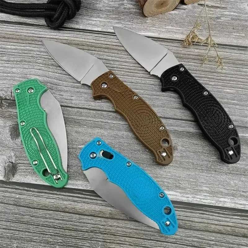 C101 Pocket Folding Knife Outdoor Hunting Tool Survival Multi functional Tactical Outdoor Knife Nylon Fiber Optic Handle EDC KnifeT250402