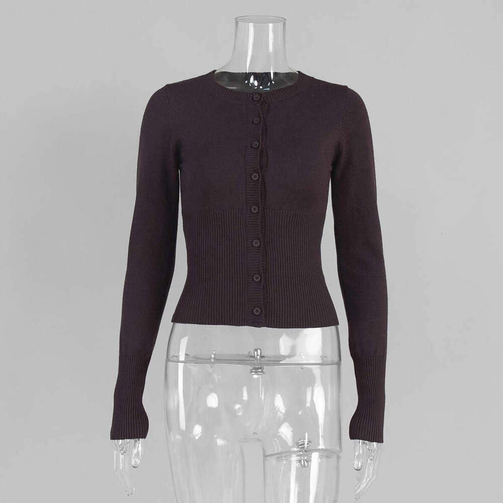 Cross-Border Long-Sleeved European American Autumn and Winter New Slim-Fit Knitted Bottoming Shirt Sweater Cardigan Women