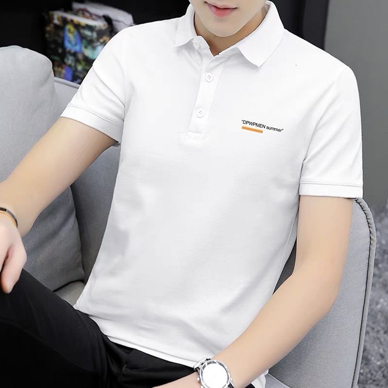 Men's Short Sleeve T-shirt Turn-down Collar Polo Shirt Trendy Ins Summer Embroidery Simple Casual Half Designer Polo Shirt Sleeve Top Wholesale